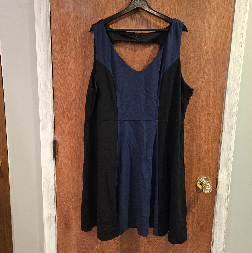 Torrid Blue Sleeveless V-Neck A-Line Midi Dress
